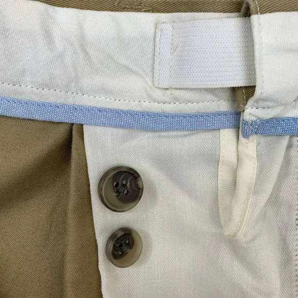 Lands' End Traditional Fit Pleated Chino Pants Men Size 38 Khaki Straight Leg - Picture 11 of 16